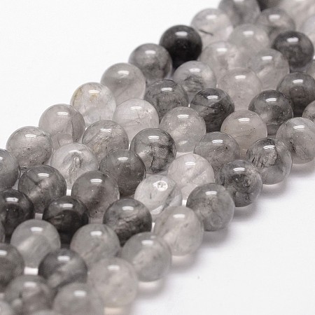 Natural Cloudy Quartz Beads Strands X-G-D840-69-6mm-1
