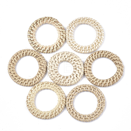 Handmade Reed Cane/Rattan Woven Linking Rings X-WOVE-T006-033A-1