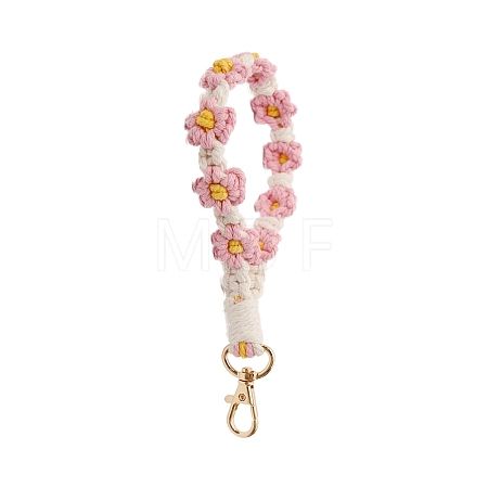 Cotton Handmade Braided Wrist Lanyard Pendant Decorations X1-AJEW-TAC0028-14A-1