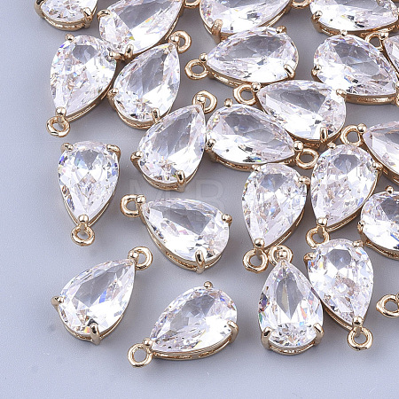 Transparent Glass Charms GLAA-T007-11G-1