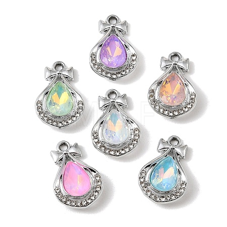 UV Plating Alloy Glass Pendants FIND-K032-12P-1