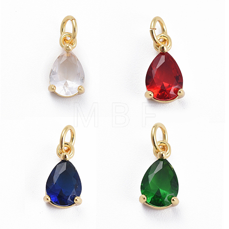 Brass Micro Pave Cubic Zirconia Pendants ZIRC-E164-64G-1