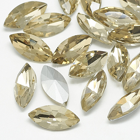 Pointed Back Glass Rhinestone Cabochons RGLA-T083-7x15mm-04-1