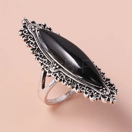 Horse Eye Alloy with Resin Finger Rings FS-WG13A66-05-1