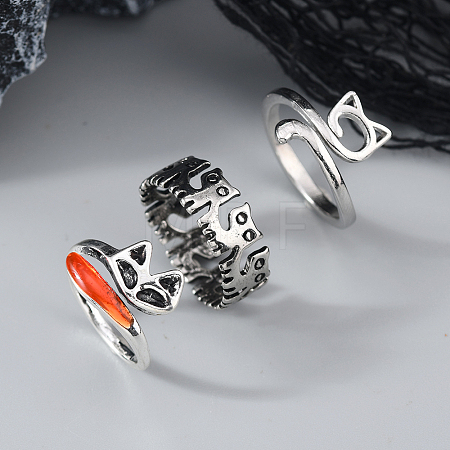 Gothic Zinc Alloy Finger Rings Sets for Women PL8375-1