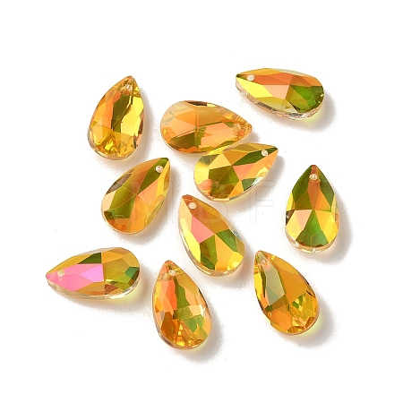 Faceted Teardrop Glass Pendants GLAA-O008-A29-1
