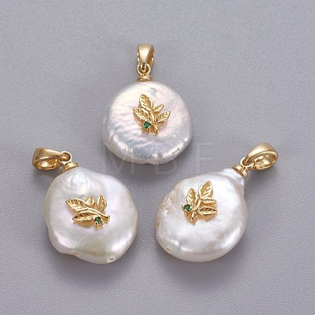Natural Cultured Freshwater Pearl Pendants KK-L187-06G-1