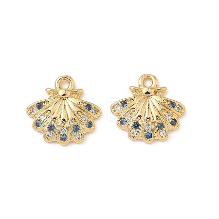Brass Micro Pave Cubic Zirconia Charms KK-C099-01J-G-1