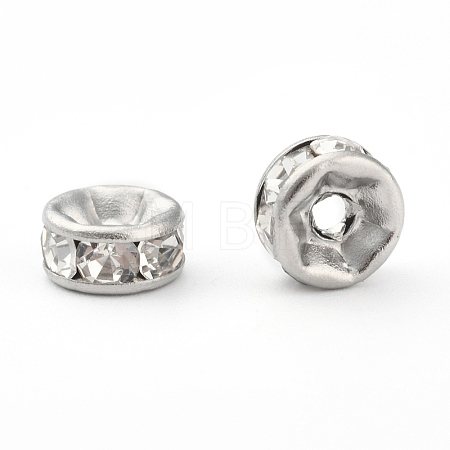 316 Surgical Stainless Steel Crystal Rhinestone Spacer Beads STAS-N032-06P-1
