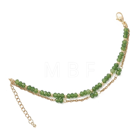 Adjustable Natural Malaysia Jade & 304 Stainless Steel Multi-strand Bracelets BJEW-JB13035-02-1