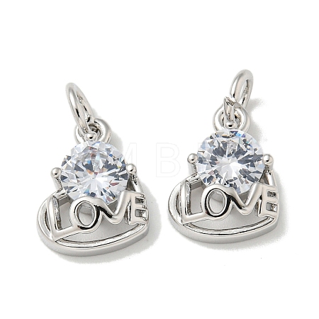 Brass Micro Pave Cubic Zirconia Pendants KK-K378-02P-1