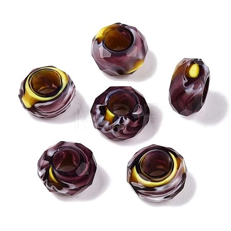 Two Tone Glass European Beads GDA009-4-1