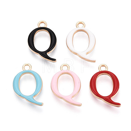 Rack Plating Alloy Enamel Pendants ENAM-T024-53Q-G-1