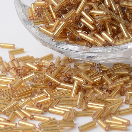 Silver Lined Glass Bugle Beads SEED-K001-A04-1-1