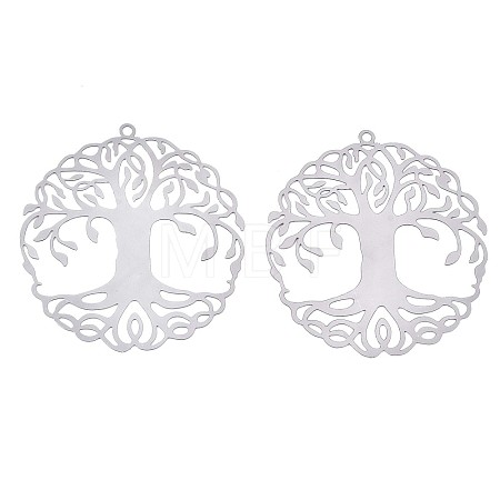 Non-Tarnish 201 Stainless Steel Filigree Pendants X-STAS-S118-030P-1