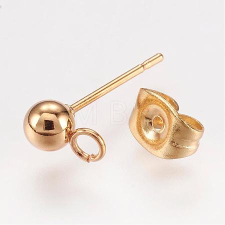 304 Stainless Steel Stud Earring Findings STAS-P148-07G-1