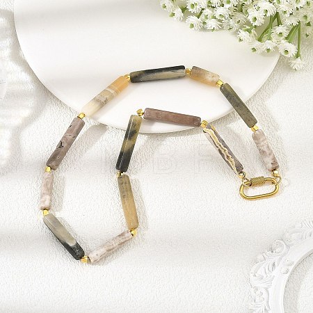 Natural Bumblebee Jasper Bead Necklaces NJEW-JN06633-1