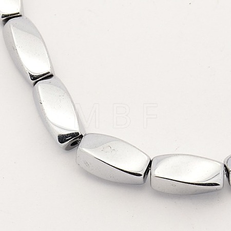 Electroplate Magnetic Synthetic Hematite Twist Beads Strands G-M007-81B-1