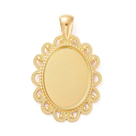 Alloy Pendant Cabochon Settings PALLOY-E577-32G-1