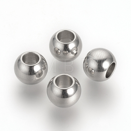 Tarnish Resistant 304 Stainless Steel European Beads X-STAS-R071-39-1