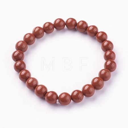 Natural Red Jasper Beads Stretch Bracelets BJEW-F380-01-B02-1