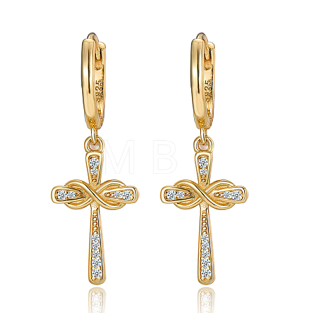 S925 Silver Moissanite Infinite Symbol Cross Earrings Fashion Simple Trendy JF2136-5-1