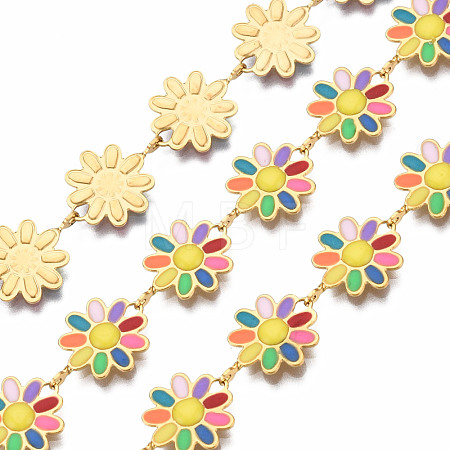 304 Stainless Steel & Enamel Link Chains CHS-Q004-001J-NF-1