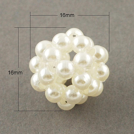 Handmade ABS Plastic Imitation Pearl Woven Beads X-WOVE-R030-1