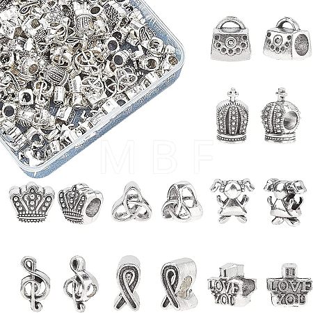 Tibetan Style Alloy European Beads TIBEB-FH0001-19AS-LF-1