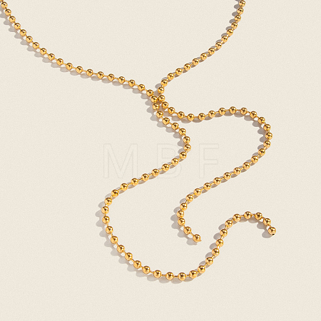 304 Stainless Steel Ball Chain Y-shaped Tassel Necklaces for Women YG1121-1