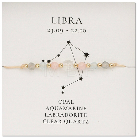Natural stone constellation bracelet with 12 zodiac signs NR2952-11-1