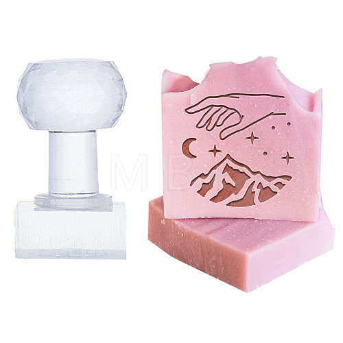 Clear Acrylic Soap Stamps with Big Handles DIY-WH0445-020-1
