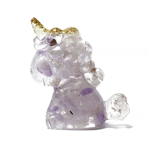 Unicorn Resin Figurines DJEW-PW0012-034B-1