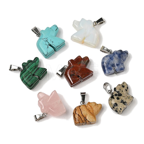 Natural & Synthetic Mixed Gemstone Pendants G-B127-02P-1