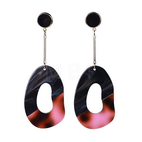 Cellulose Acetate(Resin) Dangle Stud Earrings EJEW-JE03121-03-1