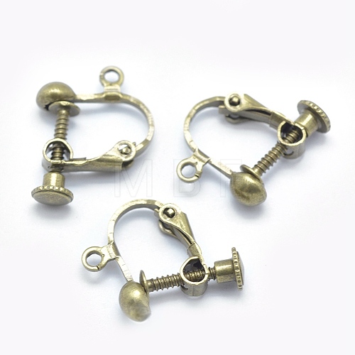 Brass Screw On Clip-on Earring Findings KK-L164-01AB-NF-1