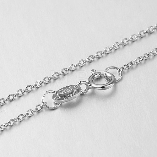Electroplated 925 Sterling Silver Cable Chain Necklaces NJEW-N0048-46-18-1