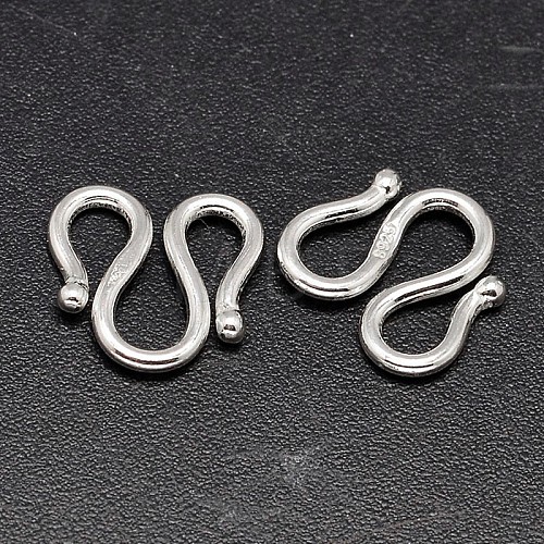 925 Sterling Silver S-Hook Clasps STER-F014-04C-1