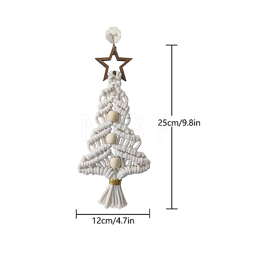 Handmade Cotton Woven Christmas Tree with Star Macrame Pendant Decorations PW-WGF455F-01-1