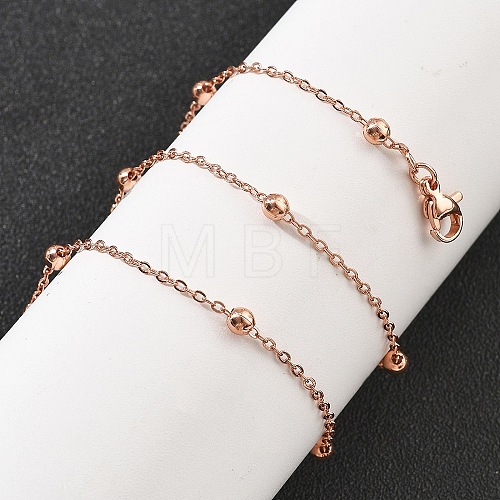 Brass Satellite Chains Necklaces for Women NJEW-D302-28RG-1