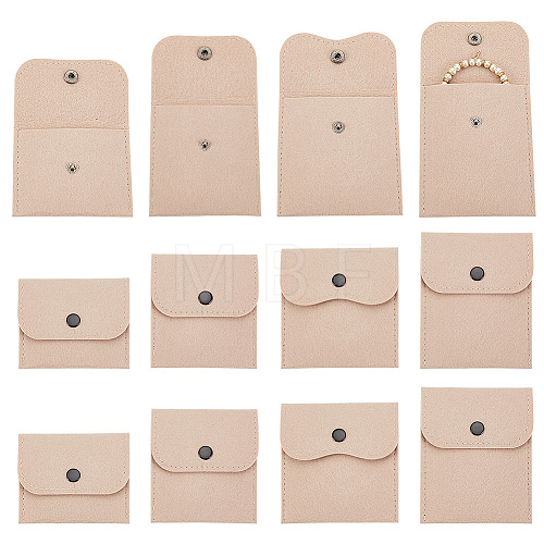 AHADERMAKER 12Pcs 4 Styles Portable Felt Card Cover Bag ABAG-GA0001-21D-1