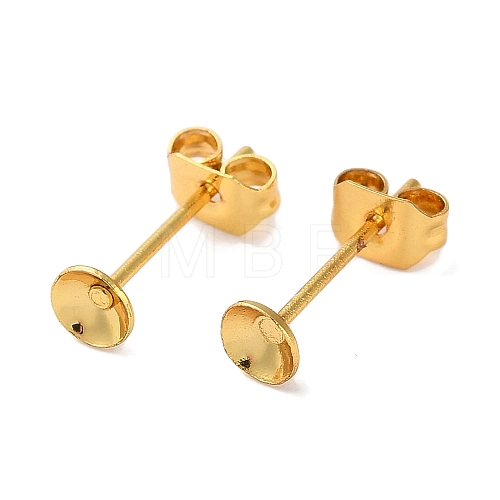 Rack Plating Brass Stud Earring Settings KK-F090-12G-1