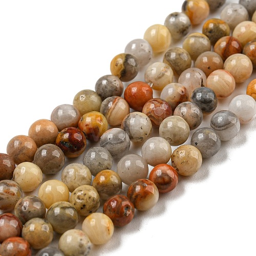 Natural Crazy Lace Agate Round Bead Strands G-M272-03-4mm-1