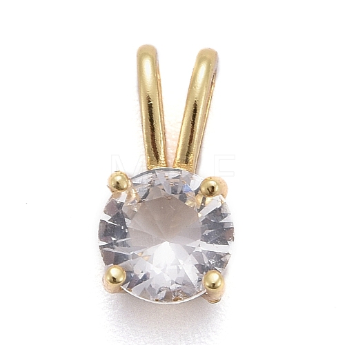 Brass Micro Pave Cubic Zirconia Pendants KK-P192-04-G06-1