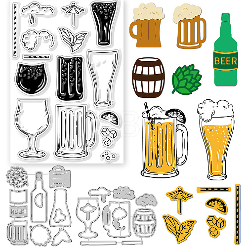 Globleland Beer Theme 1 Set Carbon Steel Cutting Dies Stencils DIY-GL0004-31-1