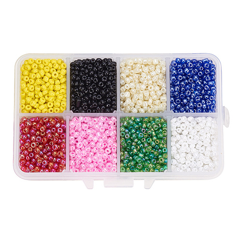 1 Box 8/0 Glass Seed Beads Round  Loose Spacer Beads SEED-X0050-3mm-12-1