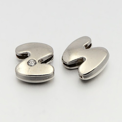 Letter Slider Beads for Watch Band Bracelet Making ALRI-O012-Z-NR-1