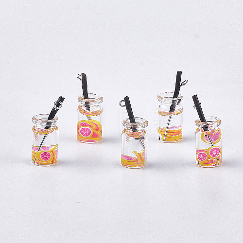 Glass Bottle Pendants X-CRES-N017-06H-1