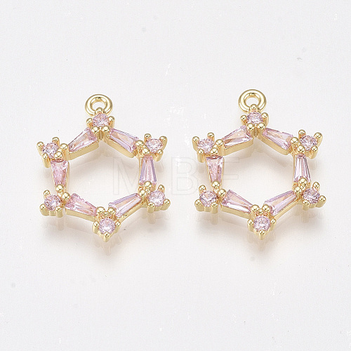 Brass Cubic Zirconia Pendants KK-T038-502A-1