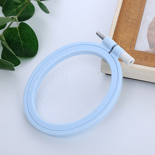 Adjustable ABS Plastic Oval Embroidery Hoops TOOL-PW0003-016C-1